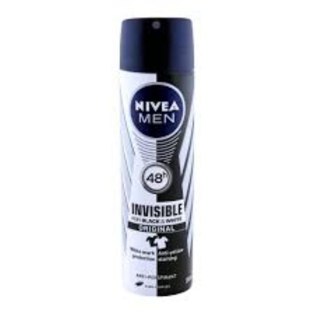 NIVEA DEO SPRAY 150ML (MEN INVISIBLE BLACK &WHITE ORIGINAL)